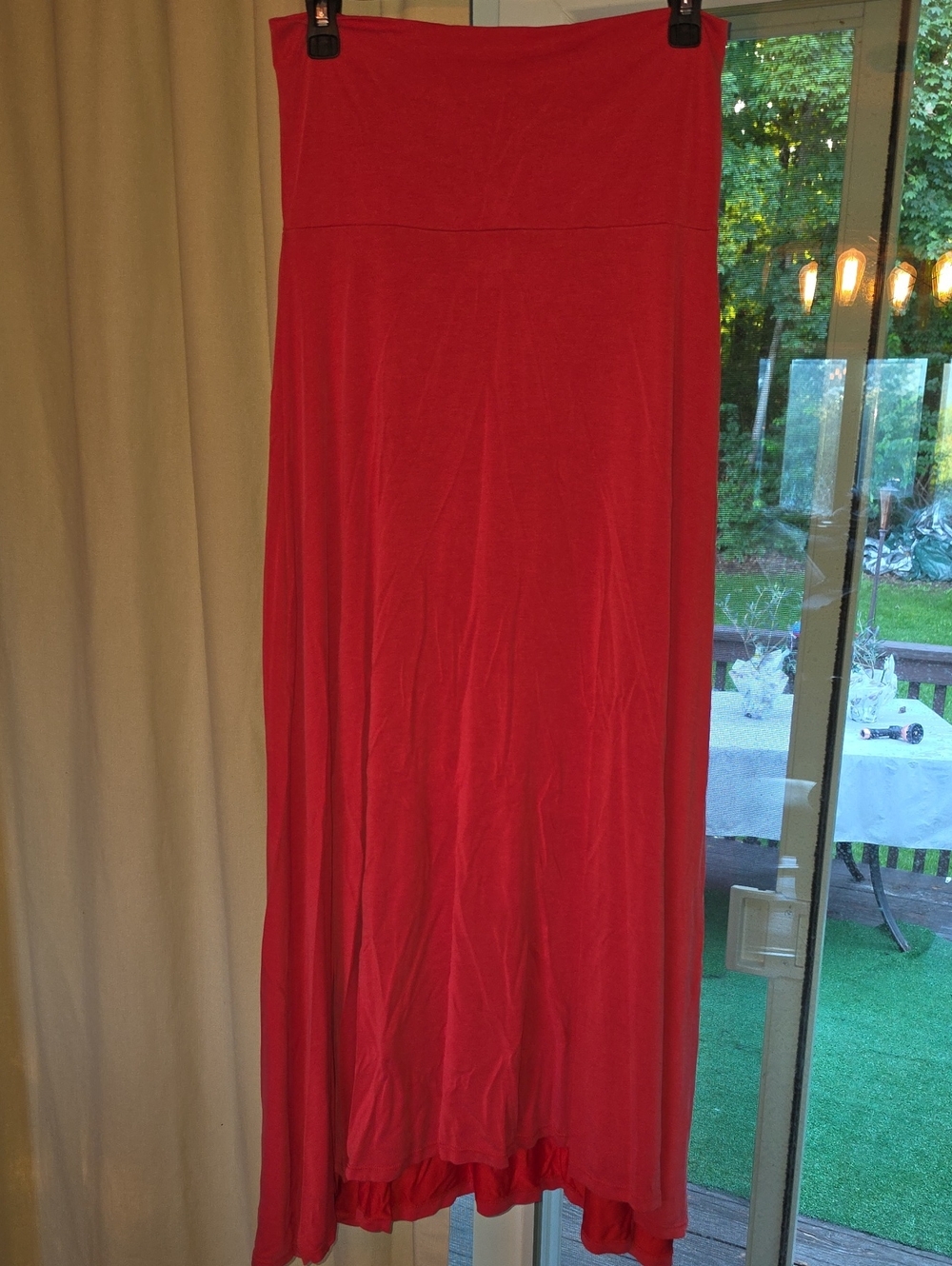 LuLaRoe Bright Red Slinky Soft Modal Material Maxi Skirt